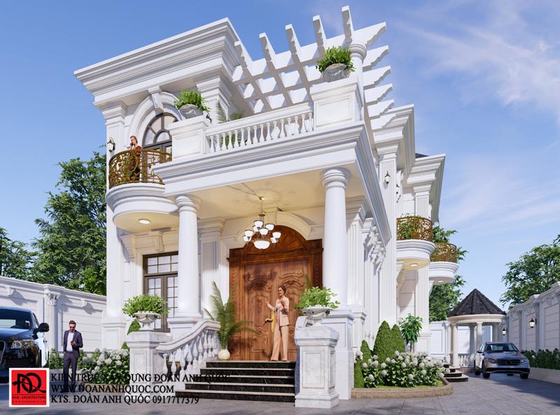 Thiết kế nhà Phan Thiết, Xây nhà trọn gói Phan Thiết, Thi công nhà trọn gói Phan Thiết, Thiết kế Thi công nội thất Phan Thiết Bình Thuận, Công ty Xây dựng Bình Thuận, Thiết kế nhà Bình Thuận, Xây nhà trọn gói Bình Thuận. Biệt thự tân cổ điển 2 tầng mái Nhật 12x22m siêu đẹp do Đoàn Anh Quốc thiết kế thi công